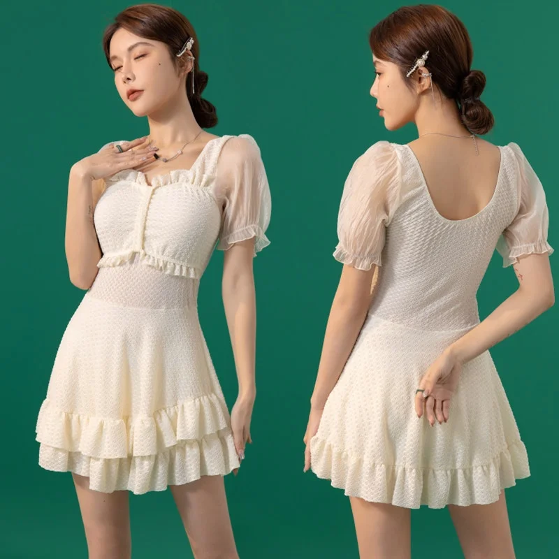 Сексуальный кружевной сетчатый купальник с рукавами женский цельный облегающий