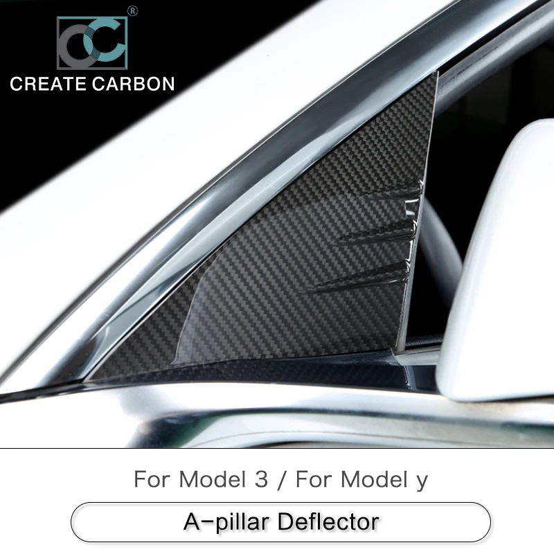 Углеродное волокно A Pillar Window треугольная Крышка для Tesla Model 3/Y аксессуары внешней