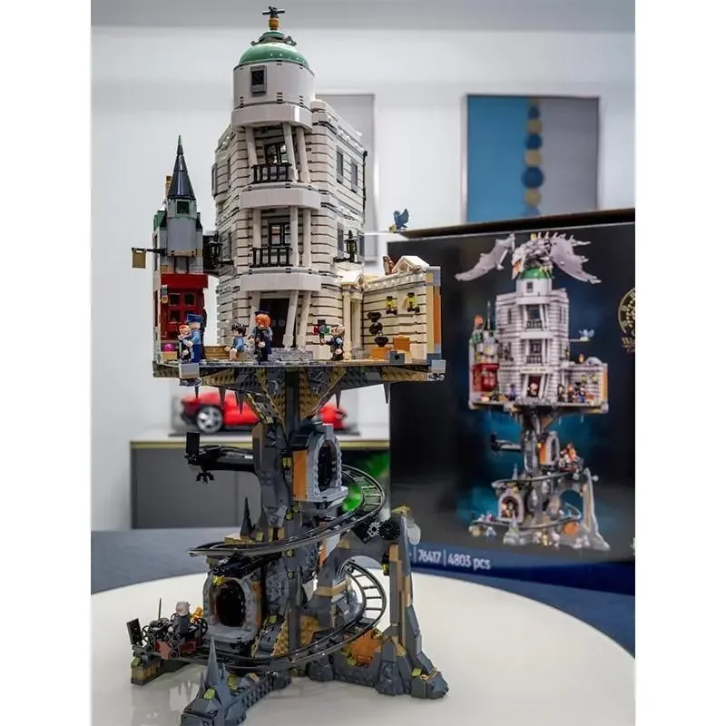 

New 76417 Wizarding Bank 4803Pcs Gringotts Building Blocks Bricks Ironbelly Dragon Castles Toys Gifts Kits for Boys Adult Fan