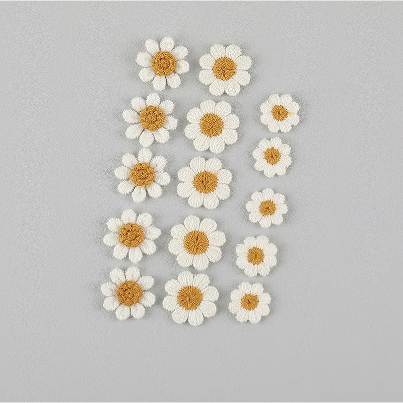 10 шт. белые нашивки с цветком ромашки для ремонта одежды