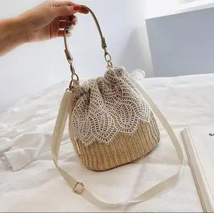 CasualSummer Beach Vacation Top-Handle Bags Ladies Fashion Straw Woven  Handbag Lace Embroidery Women Shoulder Bags Shopping Tote - AliExpress