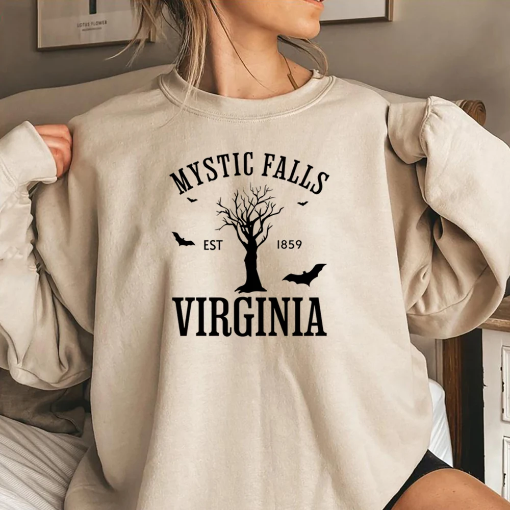 Свитшот Mystic Falls Virginia худи с дневниками вампира в стиле ретро для ТВ-шоу свитер ТВД