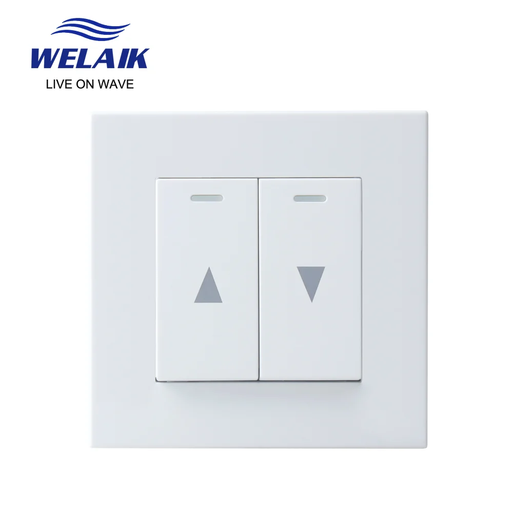 Пластиковая панель для штор WELAIK 86*86 мм, европейский стандартный настенный выключатель 16 А C1721CLW