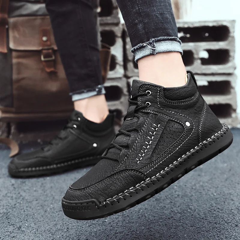 

SOLI2 Warm Handmade Comfortable Designer Shoes Fashion Leather Casual Shoes Winter Men Ankle Boots Outdoor S13560-S13583