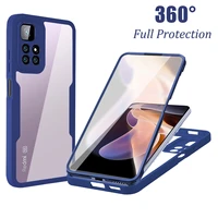 360 full body screen protector transparent case for xiaomi redmi 10 9 9a 9c 9t shockproof phone cover for redmi 10 9 pro k40 pro