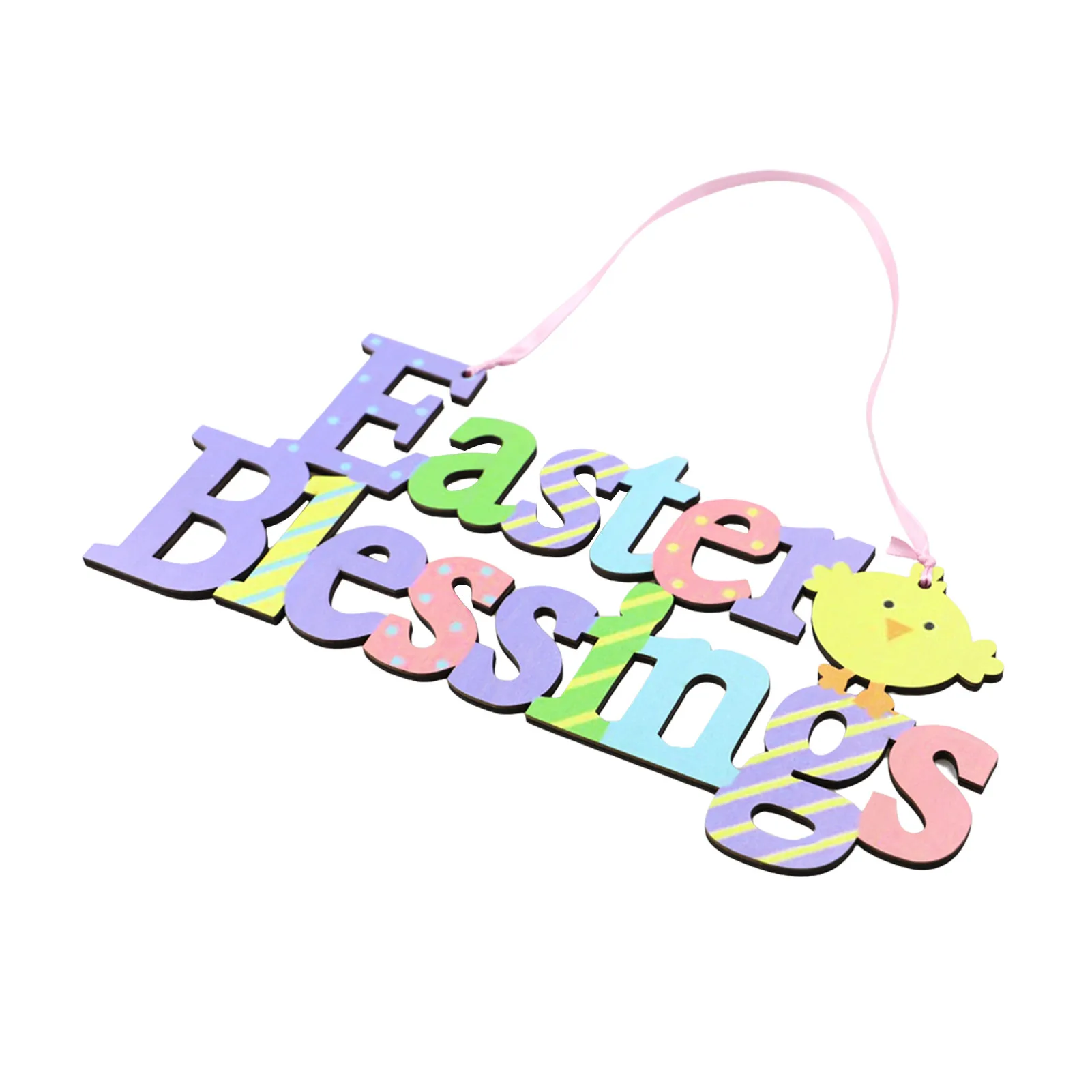 

Wooden Easter Pendants Rabbit Chick Egg Alphabet Welcome Sign For Easter Decoration Patio Wall Door Hangings For Easter Gift