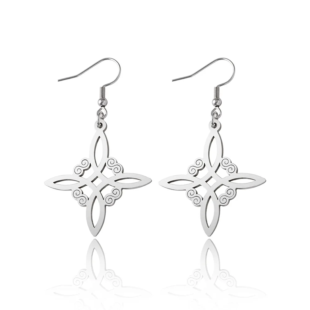 

WYBU Viking Rune Witch Knot Drop Earrings For Women 2023 Trend Black And Gold Stainless Steel Earring Luxury Jewelry Amulet Gift