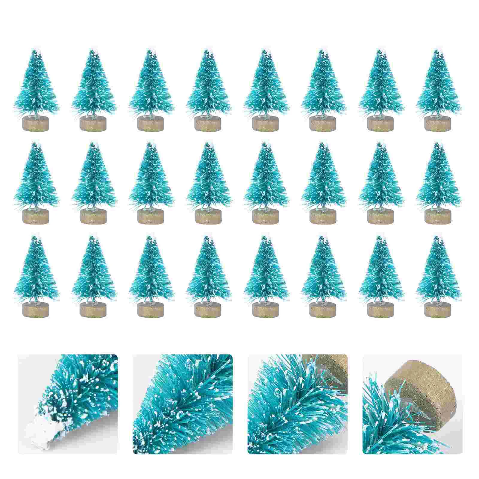 

Tree Christmas Trees Mini Ornament Tabletop Snow Miniature Sisal Artificial Pinebrush Bottle Frost Adornmentsmall Desktop