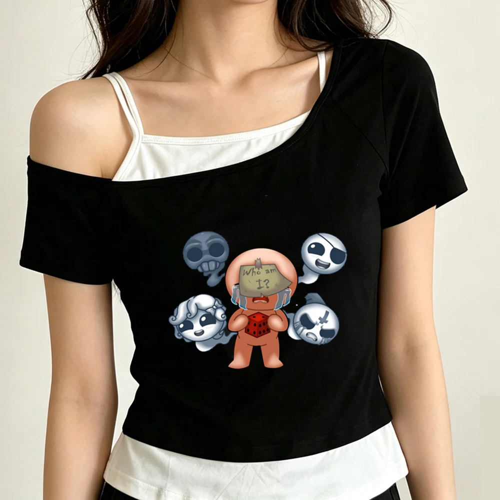 Фото The Binding of Isaac укороченный топ женский аниме готика распродажа дешевая летняя футболка вечеринка готика гранж гяру эмо №2