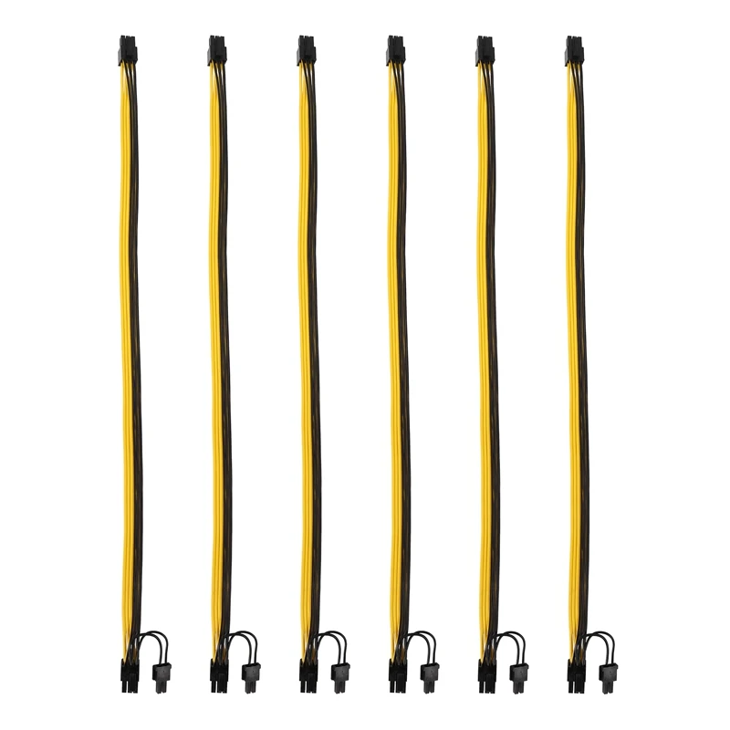 

6 шт., кабель питания для графических карт, 16awg, 6 Pin, PCI-E-8 Pin (6 + 2)