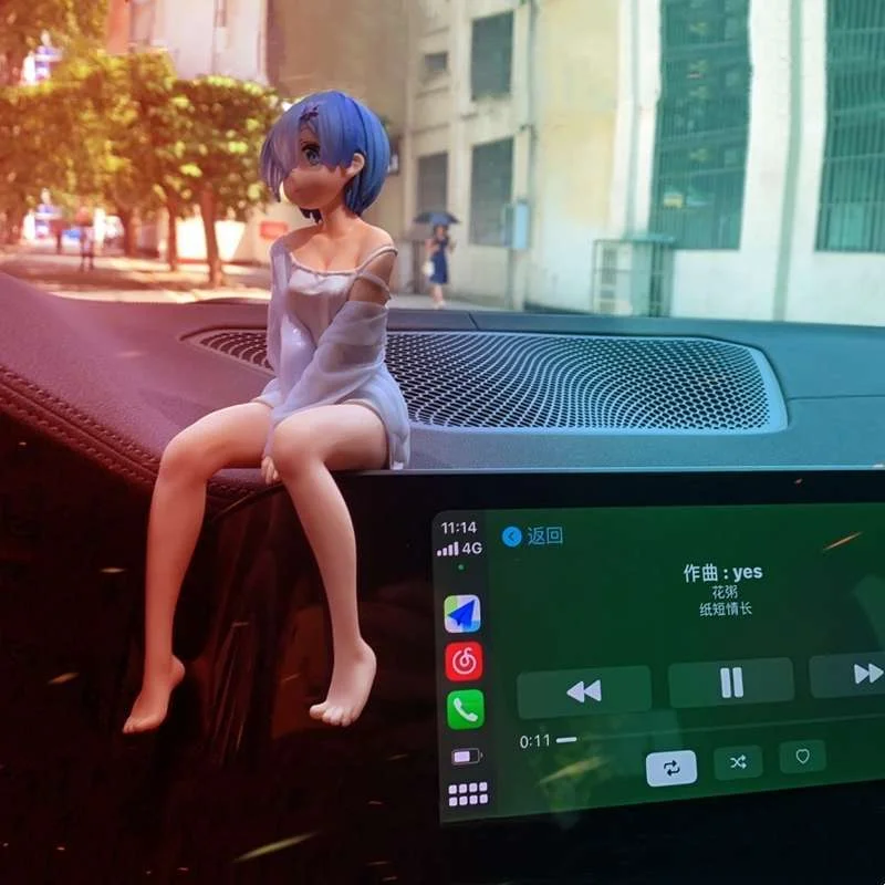 

14CM Anime Re:Life In A Different World From Zero Ram Rem Sit Down PVC Action Collection Figure Toys Dolls Room Home Decoration