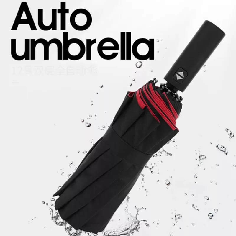 

Зонт складной с 12 косточками для мужчин и женщин, автоматический двойной, ветростойкий, большой