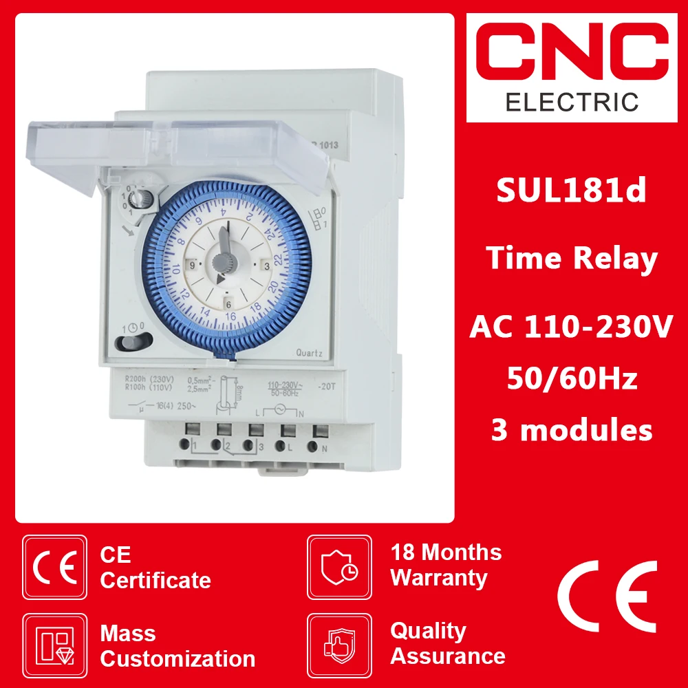 Реле времени CNC SUL181d, 220 В, 24 часа, механический таймер для установки на трассе