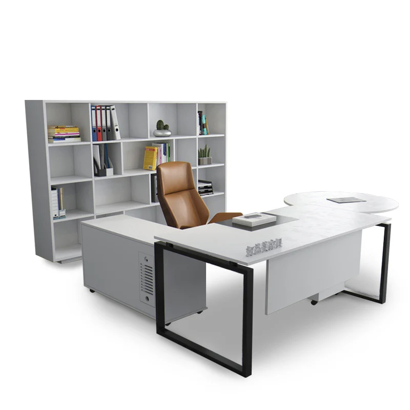 Стол директорский белый современный письменный стол для студентов офисная