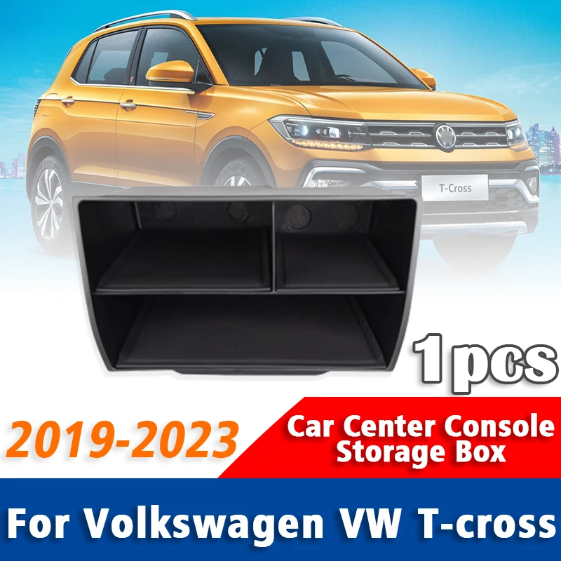 

For Volkswagen VW T-cross Tcross 2019 2020 2021 2022 2023 Car Center Console Storage Box Storage Tray Interior Accessories