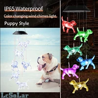 wind chime solar puppy wind chime dog outdoor indoor color changing light s hook for bedroom patio deck yard garden home decor