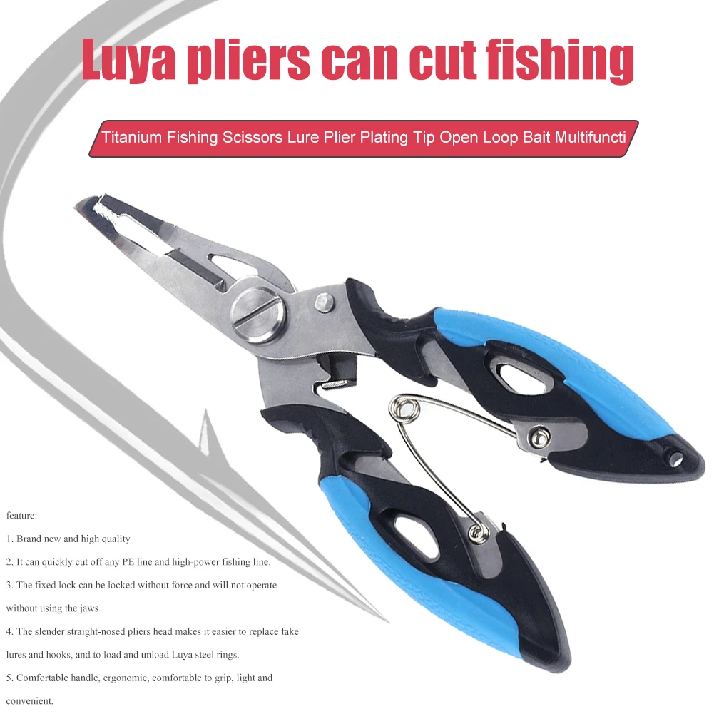 

Плоскогубцы для рыболовных приманок из нержавеющей стали, ножницы, щипцы, резак для лески, режущий многофункциональный легкий инструмент д...