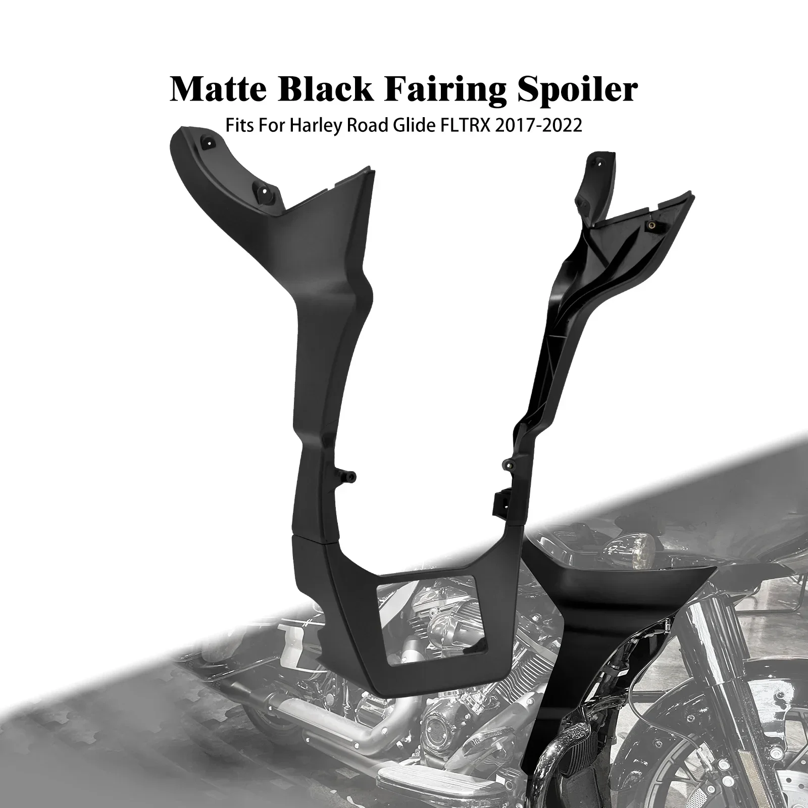 

Обтекатель мотоцикла, спойлеры, черный спойлер на подбородке для Harley Touring Road Glide Special FLTRU FLTRX 17-2023, защита спойлера