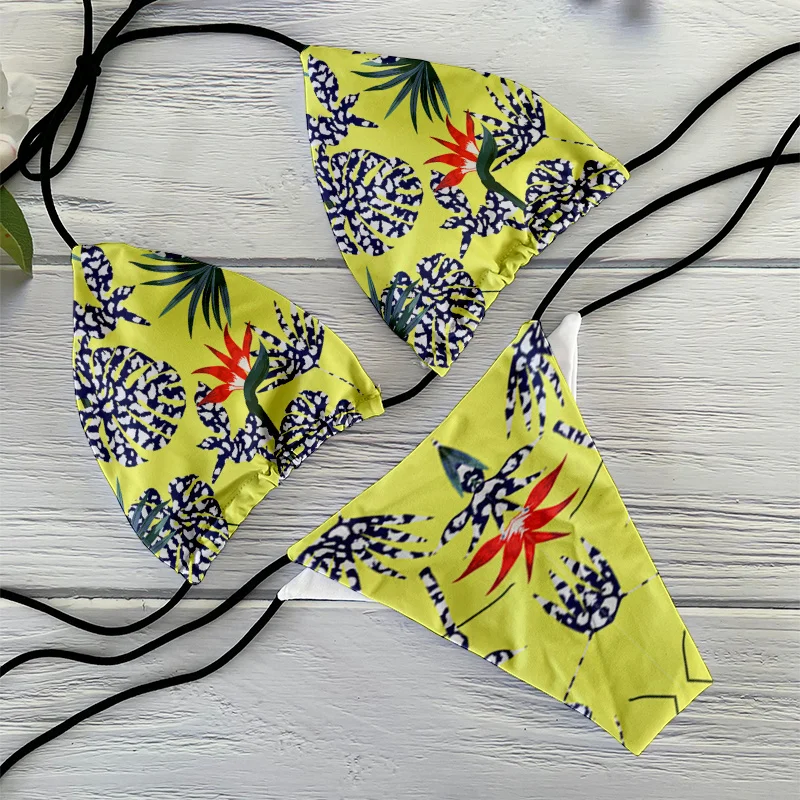 Купальник в полоску с тремя точками для женщин сексуальные купальники маленькая