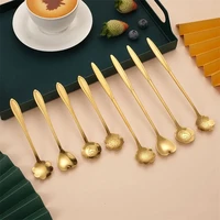 coffee spoon ice cream spoon creative spoon tea spoon flowers dessert scoop tableware stainless steel kitchen tools