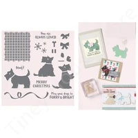 christmas scottie clear stamps and metal cutting dies 2022 new for diy album greeting card craft decoration scrapbooking stencil