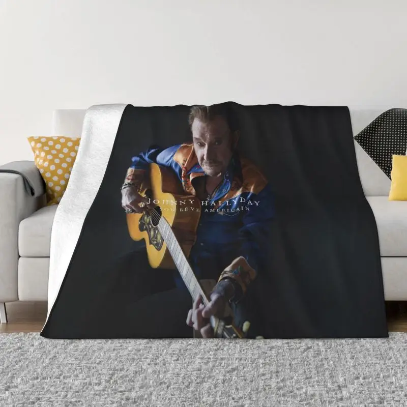 

Мягкое Флисовое одеяло Джонни Хелли, Фланелевое теплое одеяло для певицы во французском стиле, для спальни, автомобиля