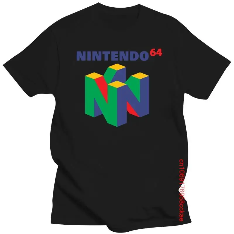 

Nintendo- N64 Logo Apparel T-Shirt L Black Casual Plus Size T-Shirts Hip Hop Style Tops Tee S-2Xl Fashion T Shirt Brand