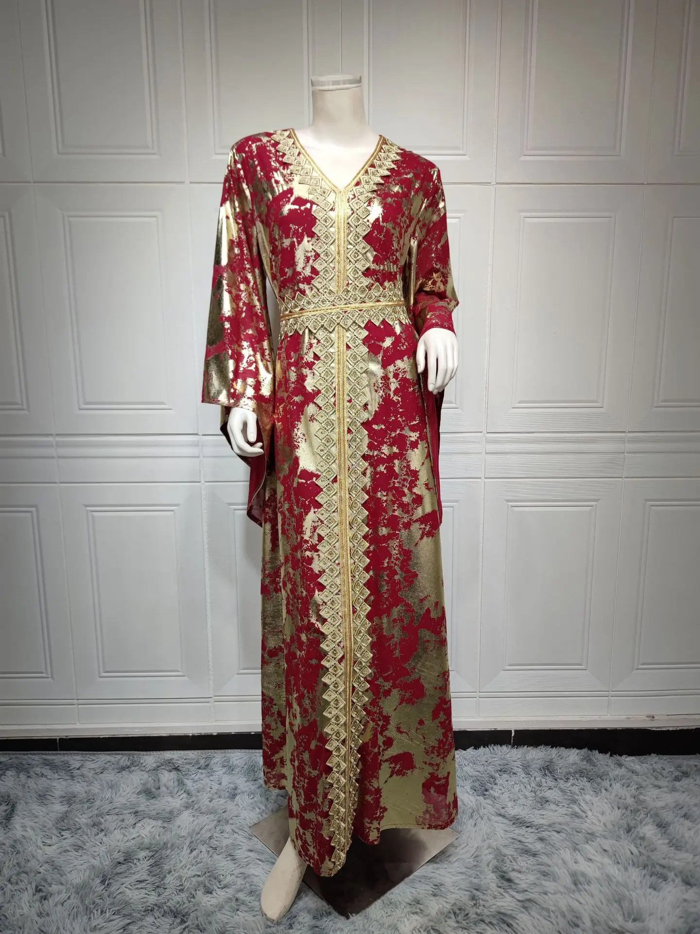 Eid Muslim Party Abaya Women Dress Bat Sleeve Prayer Morocco Caftan Chiffon Abayas Gowns Dubai Arabic Maxi Robe Outwear 2023