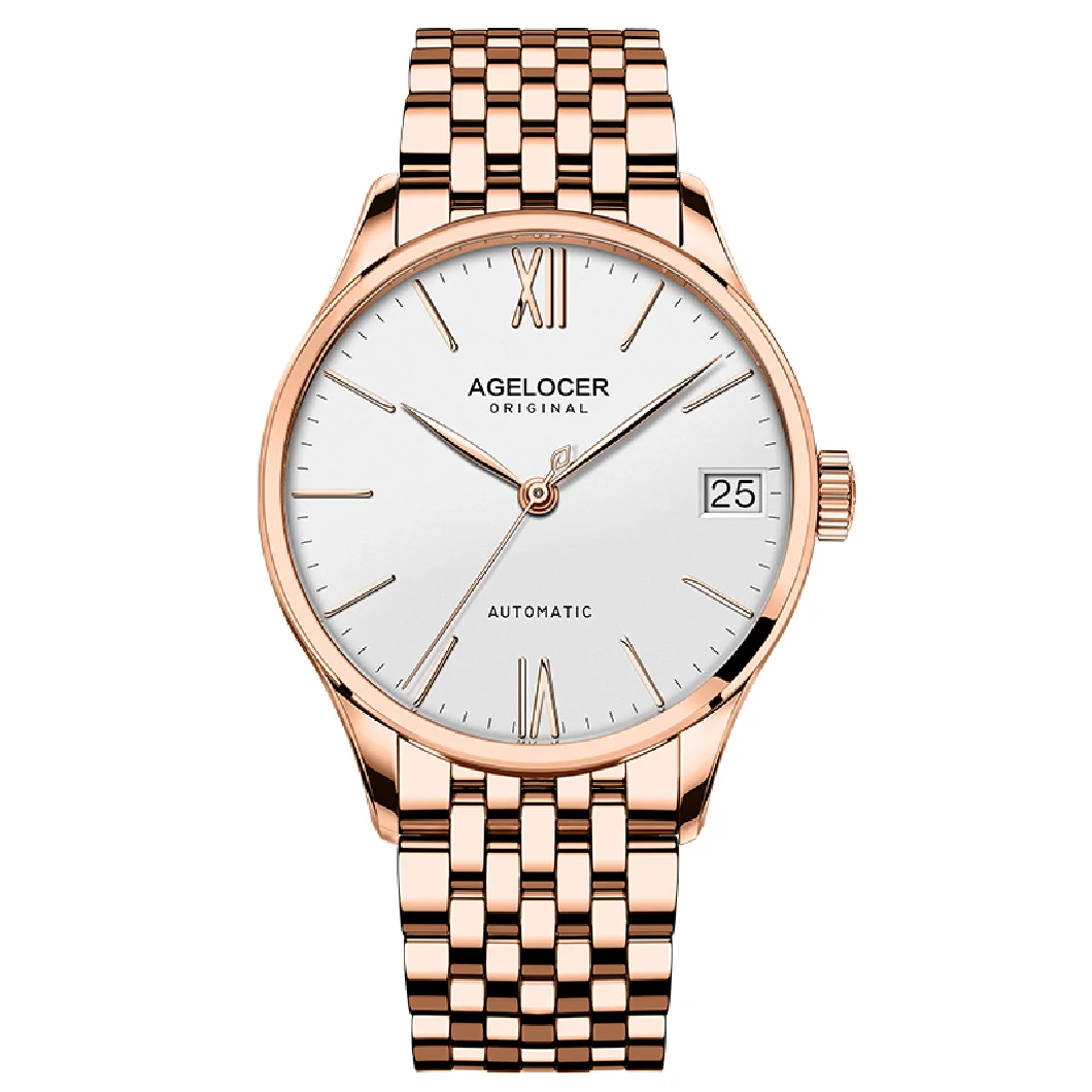 

AGELOCER Brand Men Watches Automatic Self-winding Mechanical Watch Gold Clock Business Retro Wristwatch Relojes Hombre