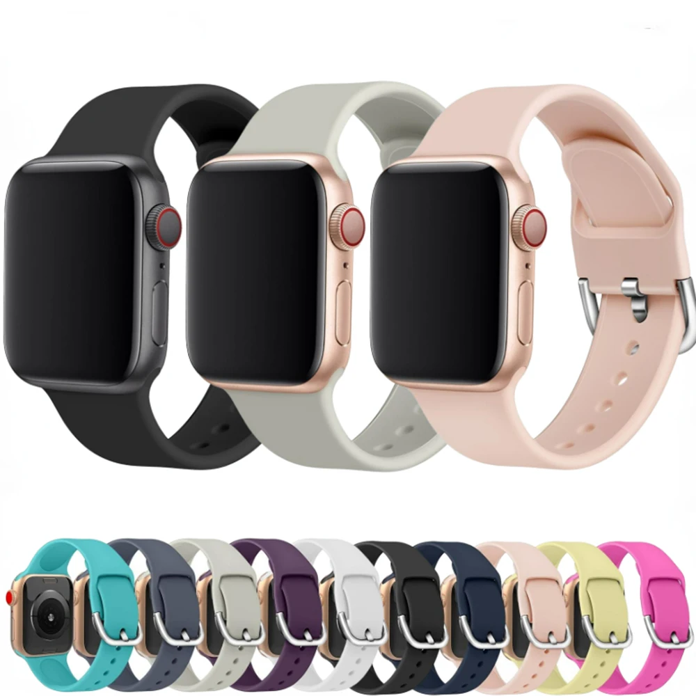 

New Silicone Strap for Apple Watch Ultra 87654SE Sports Bracelet Wristband for iWatch Series 49mm 45mm 41mm 44mm 40mm 42mm 38mm