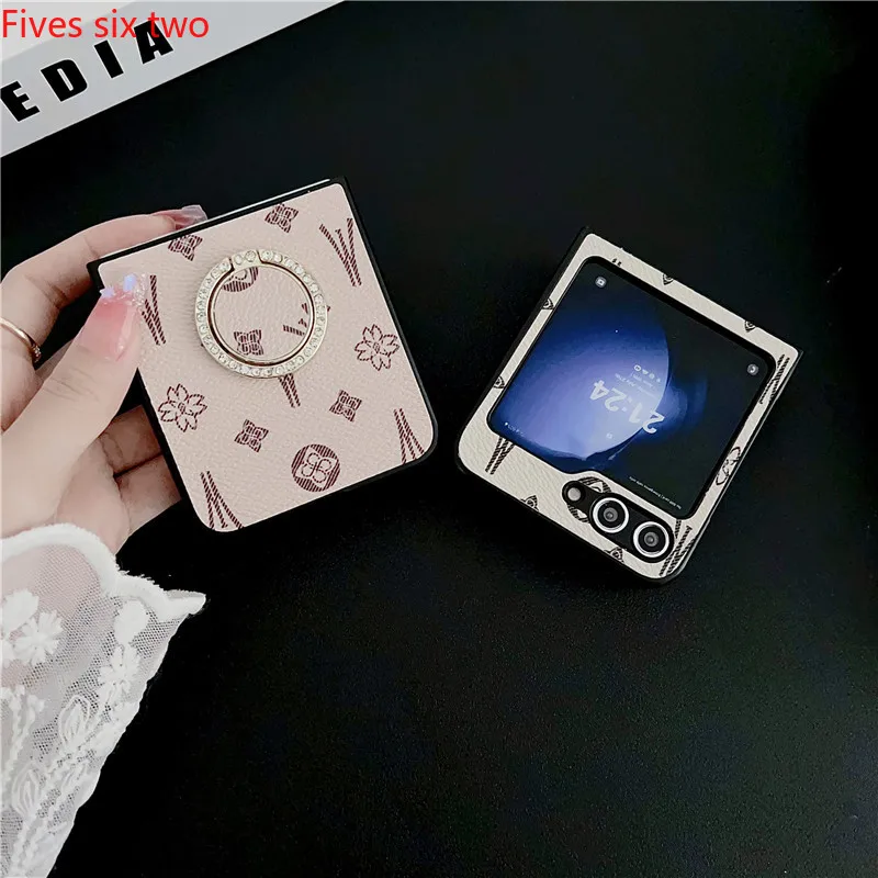 Чехол-книжка с кольцом-держателем и геометрическими полосками для Samsung Galaxy Z 6 5 4 3 2