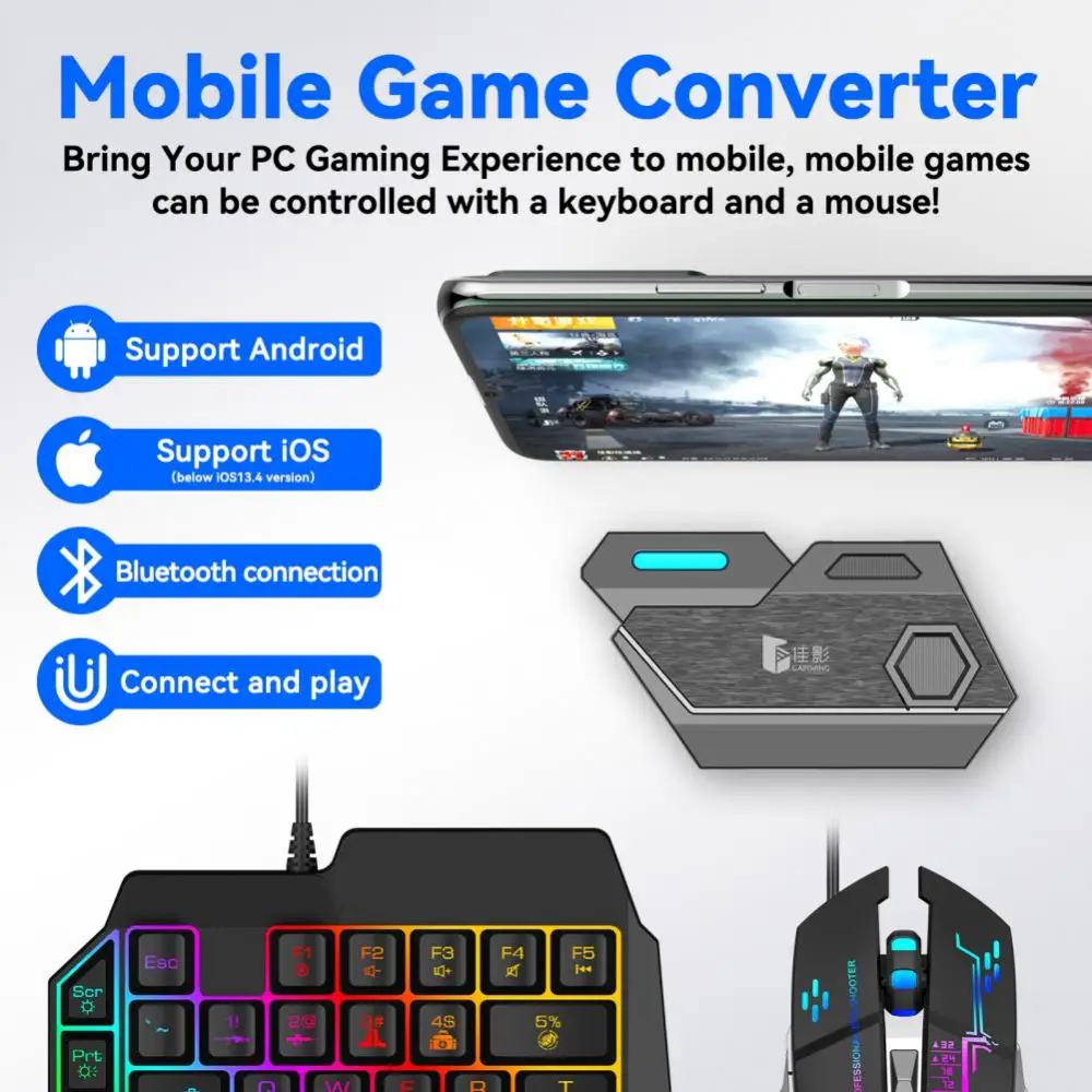 Gamwing Mix SE/Elite Mouse Keyboard Converter Faster Reaction Accessories For Android IOS Mobile PUBG Games Mouse Comverter
