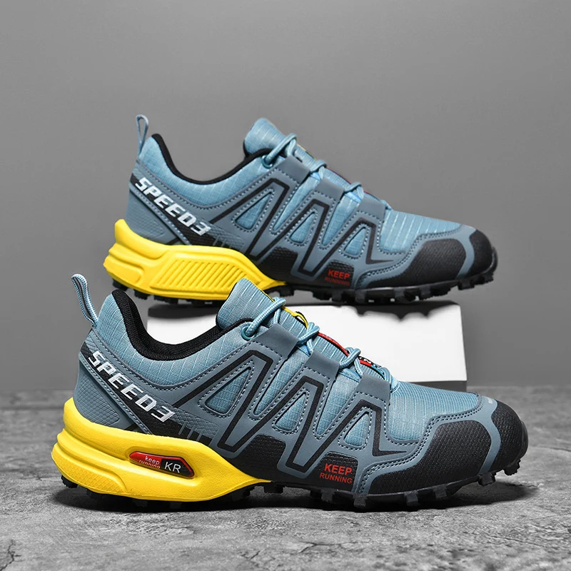 

Men Sneaker Anti-Skid Mountain Hiking Boots Water-Resistant Male Shoes Elastic Rope Hiking Shoes for Sports Climbing