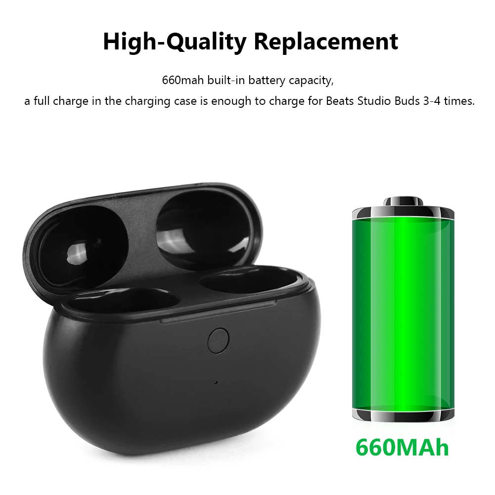 

For Beats Studio Buds Earphones Charging Box 660mAh Type-C Wireless Bluetooth Headphone Charging Case Box for Beats Studio Buds