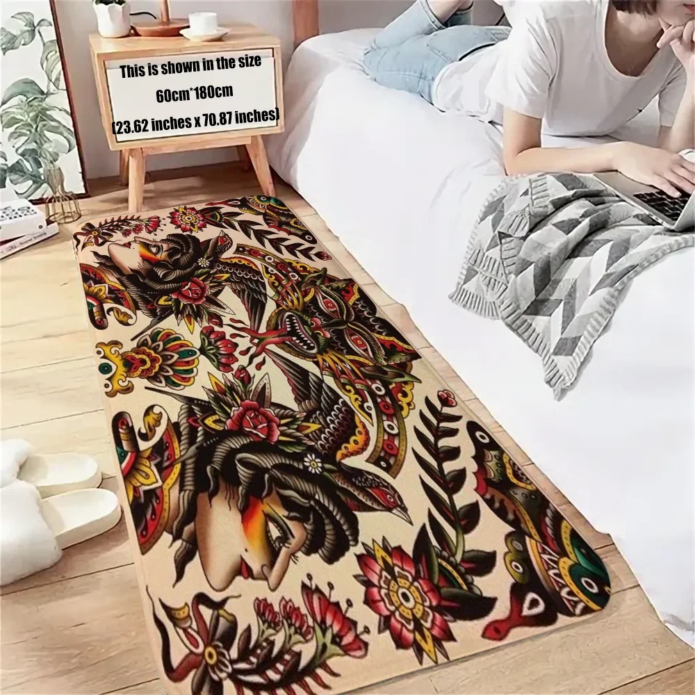 Современный Стиль Старая Школа Татуировка Дверной Коврик Противоскользящий