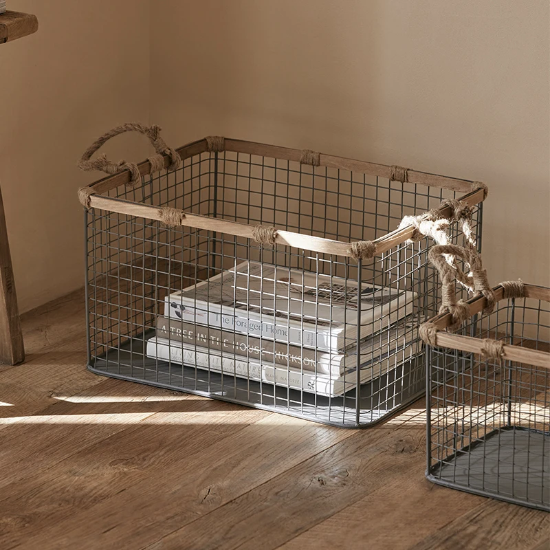 Винтажная железная сетчатая корзина для хранения закусок и фруктов кухонная