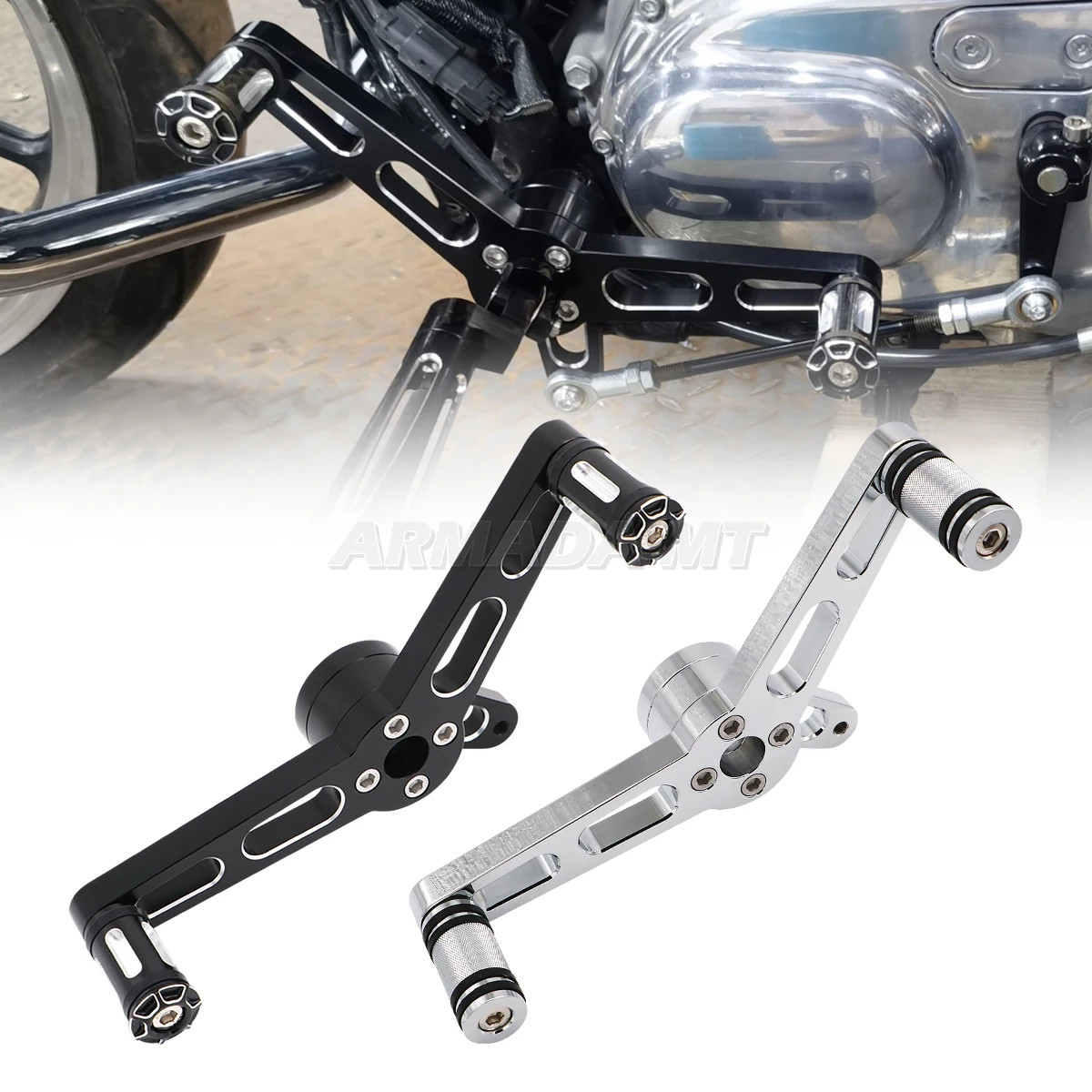 Фото Для Harley Sportster XL Iron 883 1200, изготовленные на заказ детали мотоцикла с низким сортом, рычаги переключения передач на пятке и носке, колышки переключения передач №1