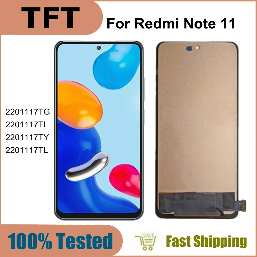 

TFT-экран 6,43 дюйма для Xiaomi Redmi Note 11, дисплей Note11 2201117TG, сенсорный стеклянный дигитайзер для Redmi Note 11S, ЖК-дисплей