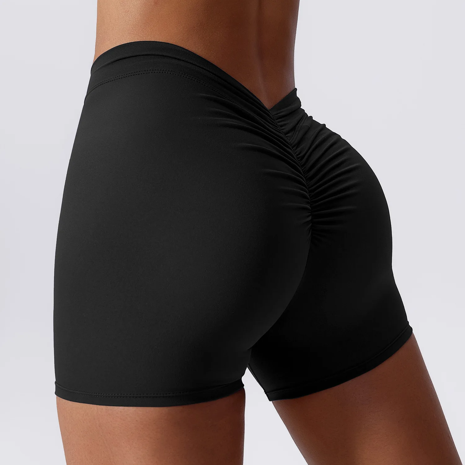 Back V Cut Butt Yoga Shorts Women Scrunch Buttom Gym Shorts Push Up Cycling Shorts Workout Butter Sports Shorts Nylon Sportswear