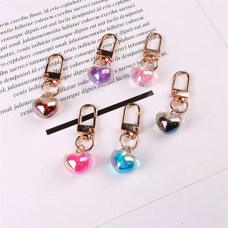 

Creative Peach Heart Keychain Colorful Women Girl's Cute Lovely Mini Jewelry Pendant Schoolbag Keyring Buckle Ornaments