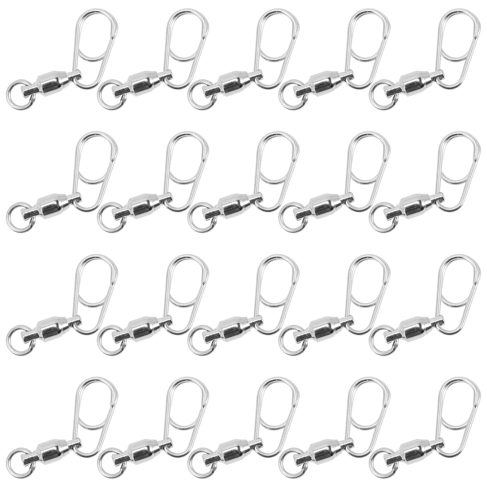 

30 Pcs Eight Figure Ring Connector Fishing Barrel Swivel Tiny Baits Button Lock Stainless Steel Ball Bearing Swivels