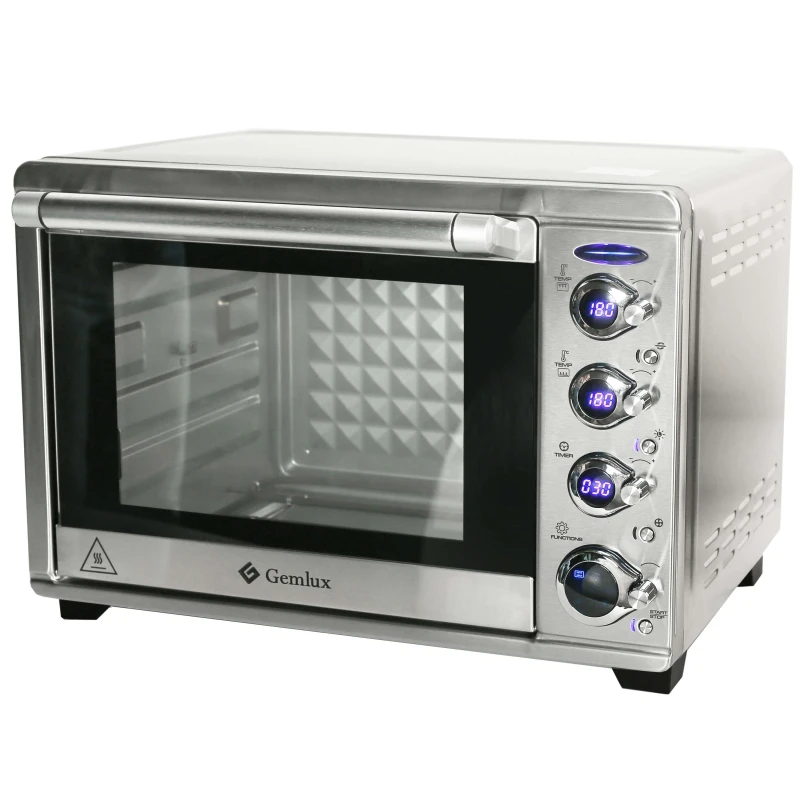 Мини печь GEMLUX GL OR 1538LUX (мощность 1800 Вт объем 38 л электронное управление корпус из нержавеющей стали)|Духовки| |