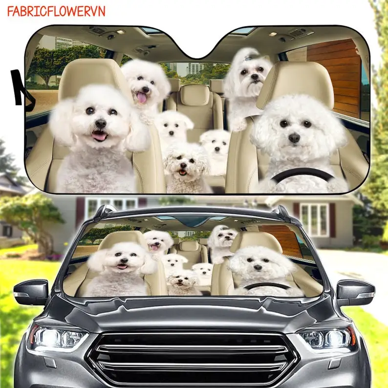 

Автомобильный солнцезащитный козырек Bichon Frise, украшение для автомобиля Bichon Frise, ветровое стекло для собак, подарок для любителей собак, солн...