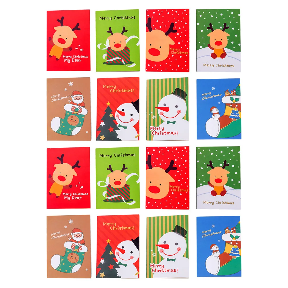 

24Pcs Christmas Pocket Notepads Lovely Cartoon Pattern Notepads (Assorted Color)