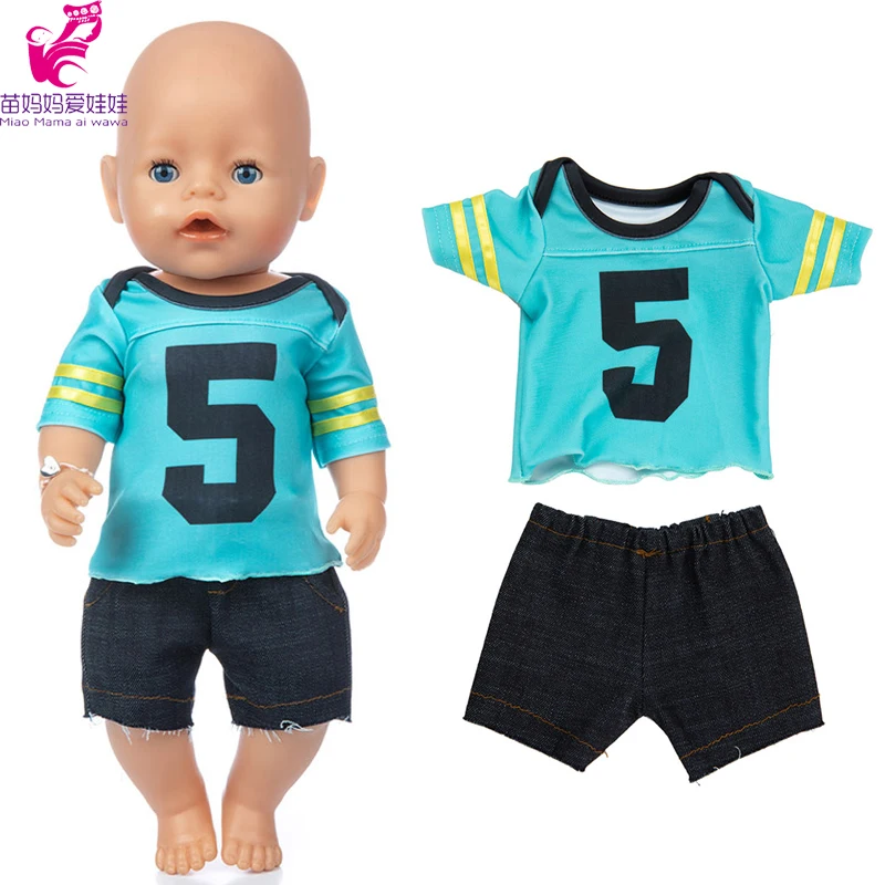 18-дюймовая Одежда для кукол мальчиков и девочек Футбольная форма 43 см Детская