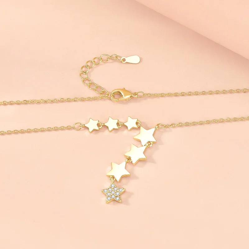 

Exquisite Design 925 Silver Dipper Star Necklace Hot Selling Gift Trend Fashion Star Pendant Wholesale Direct Sales
