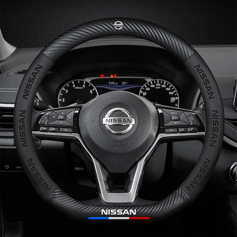 

Leather Car Steering Wheel Cover For Nissan Juke Leaf Micra Qashqai Altima Maxima Murano Note Patrol Pulsar Rogue Sentra Teana