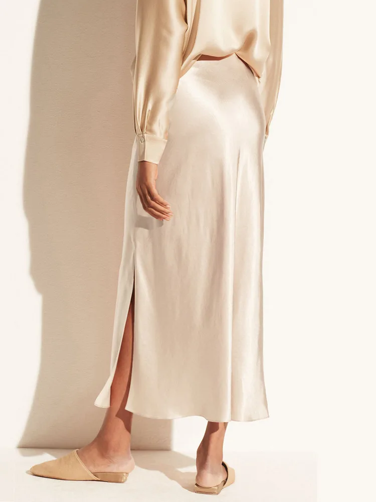 Новинка 2023 года женские атласные длинные юбки на весну и лето высококачественная