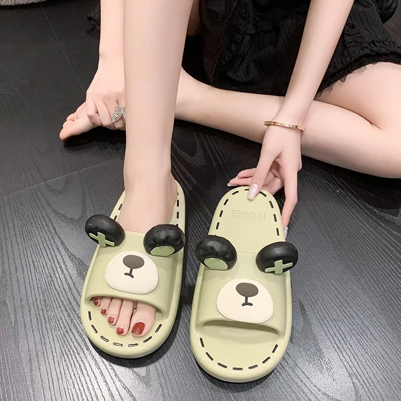 Lovely Slippers for Women Thick Soles for Summer  Indoor Home Anti Slip Silent Comfortable Cool Slippers Cartoon Male Shoes