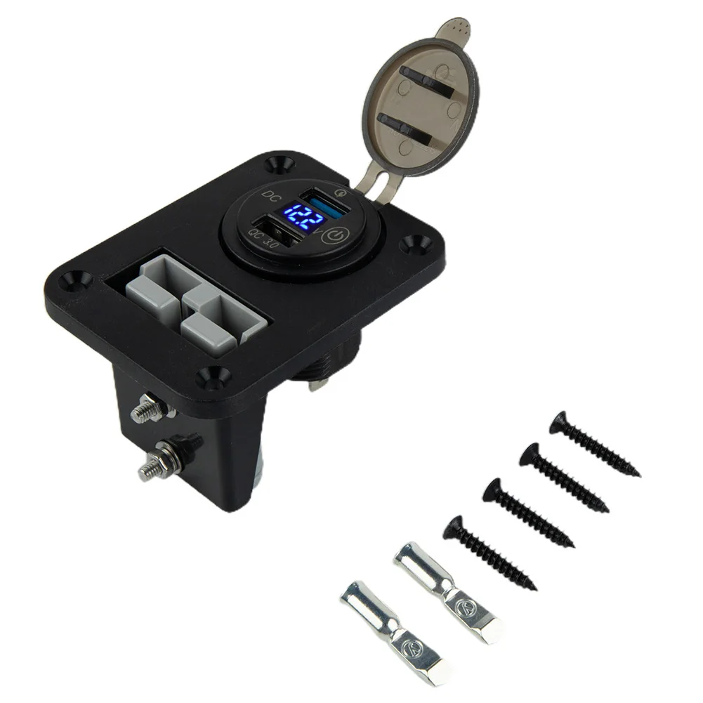 

Plate Plug Board QC 3.0 3.1A Recessed Socket Terminals USB 50A Dual USB FOR Anderson Plug Flush Mount Brand New
